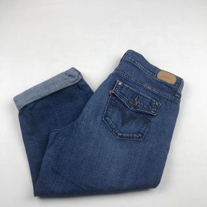 Levi's Medium Wash Denim Cuffed Capris Sz 10